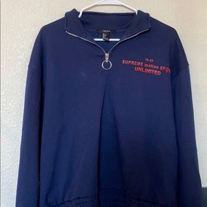 FOREVER 21 QUARTER ZIP SWEATSHIRT